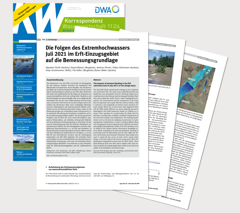 Veröffentlichung Modellierung Hochwasser Erft 2021